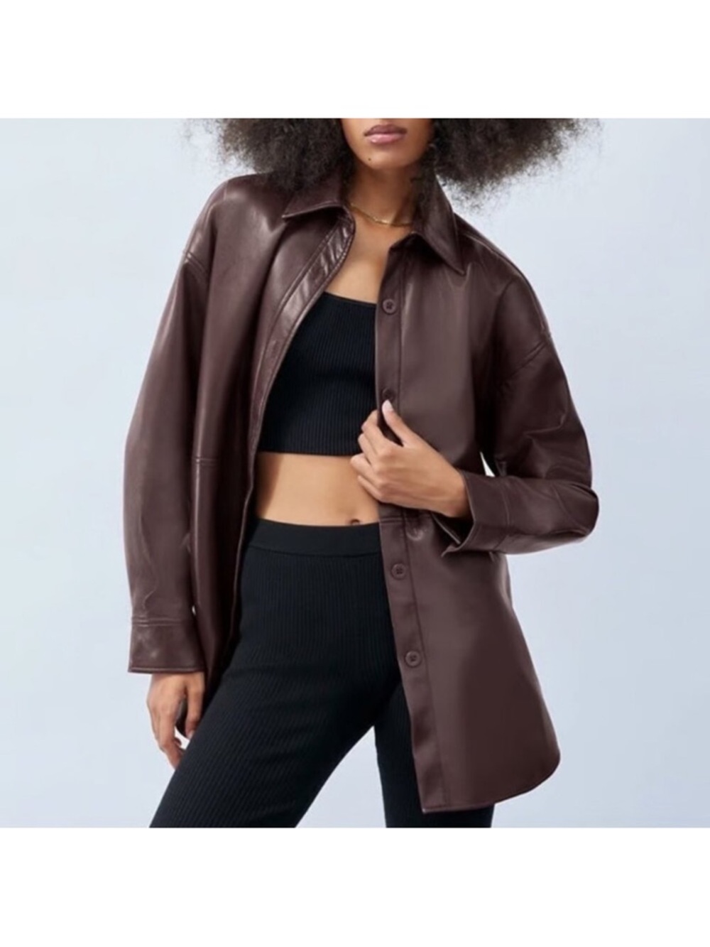 Like new! Aritzia Babaton Brown Vegan Leather Jacket